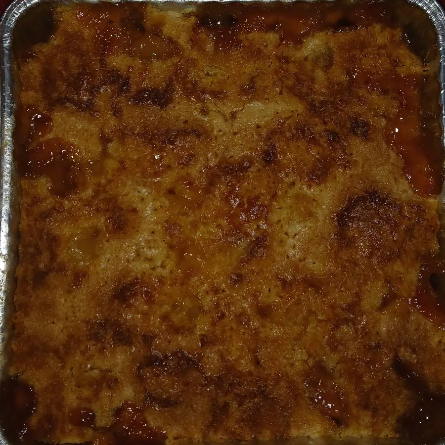 Homemade peach cobbler